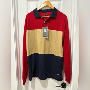 American Stitch Men's Red, Gold, and Blue Polo Shirt New with tags large